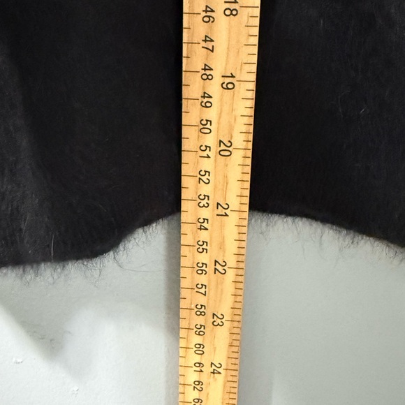 ESPRIT‎ NWT Vintage Angora Rabbit Fur Black Back V-neck Sweater 80s Medium - Picture 10 of 10